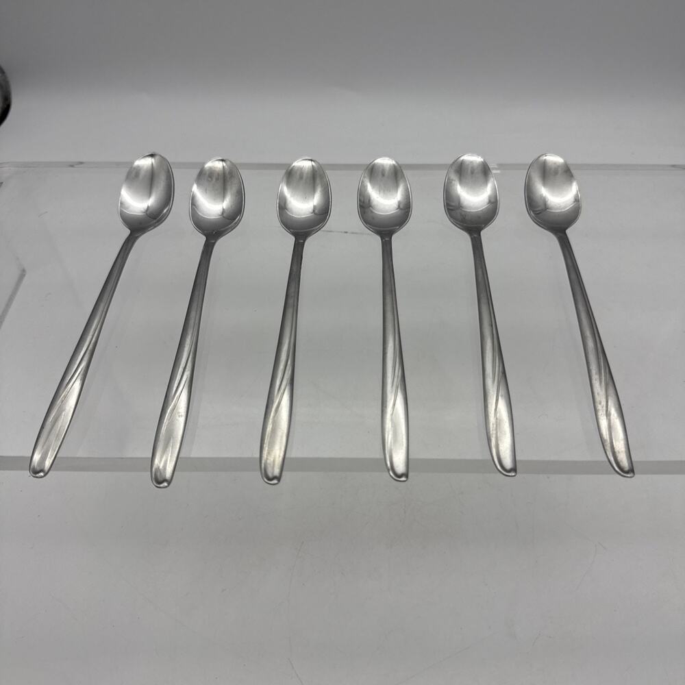 Lot Of 6 Oneida OH295 Stainless Ice Tea Sundae Spoons, England